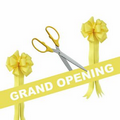Grand Opening Kit-25" Ceremonial Scissors, Ribbon, Bows (Silver/Yellow)